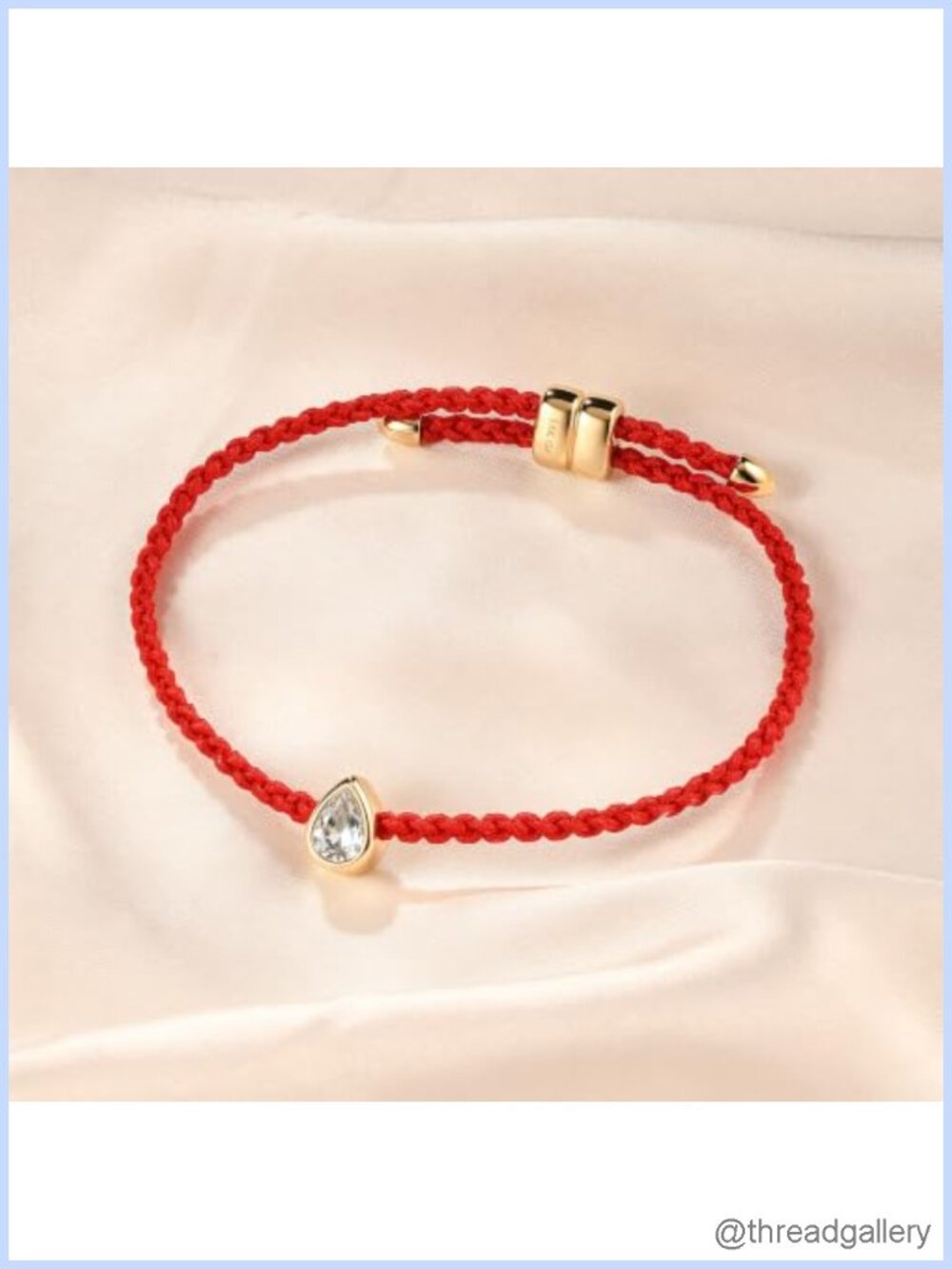 14K Gold Filled Pear Cord Rope Bracelet Adjustable Dainty Chain Women's Jewelry - Picture 3 of 6